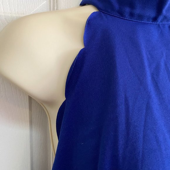 Blue Midi Dress with tie in back - Picture 3 of 7